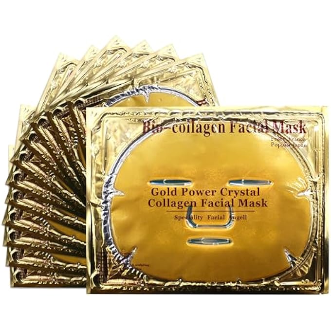 Jakuva 24K GOLD GEL COLLAGEN FACIAL MASK,DEEP MOISTURIZING FACIAL PATCHES FACE PADS FOR ANTI-AGING,ANTI WRINKLE,PUFFINESS & FACE SKINCARE,TIGHTENING FIRMING FACE LIFT SHEET,12PCS - Image 1
